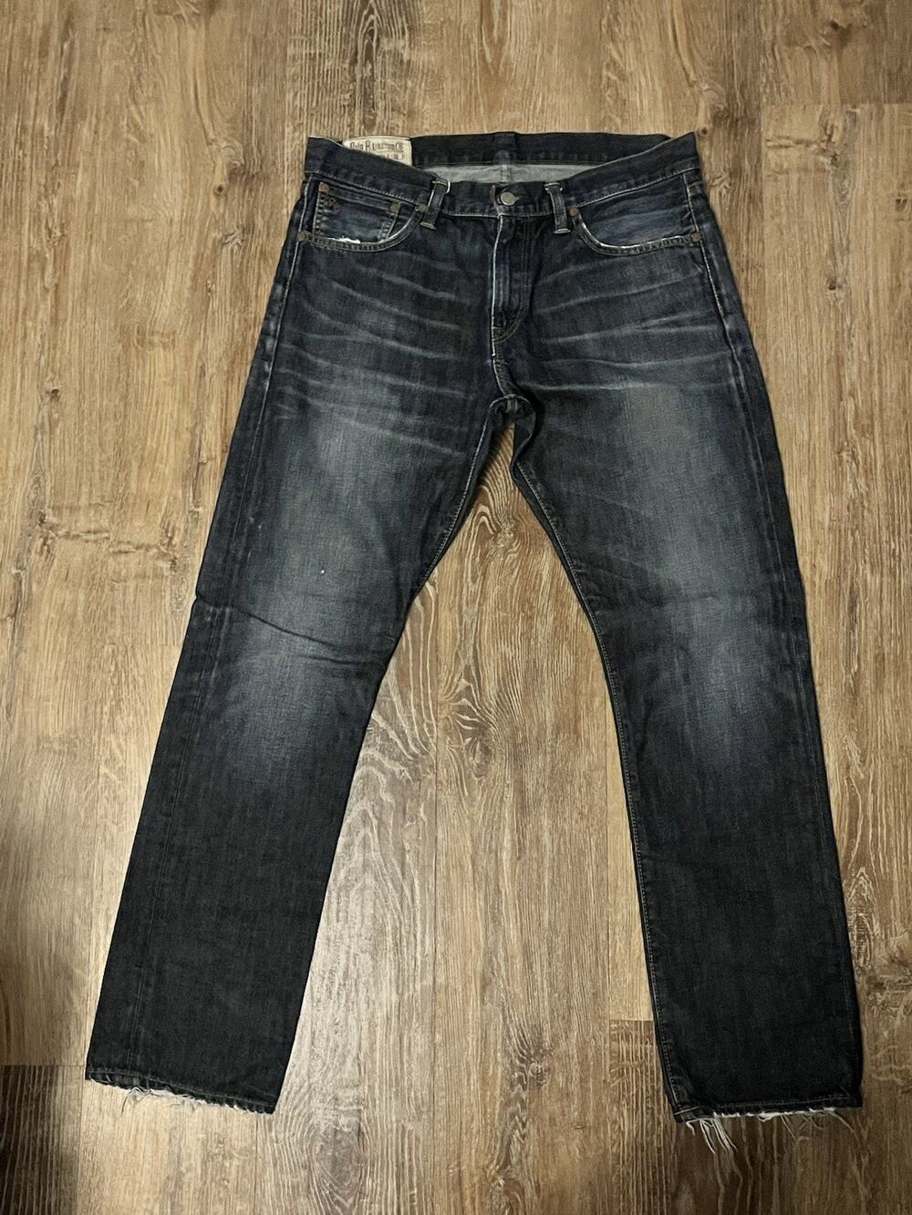 Polo Ralph Lauren Jeans Mens 34x32 Dark Wash Raw Hem
